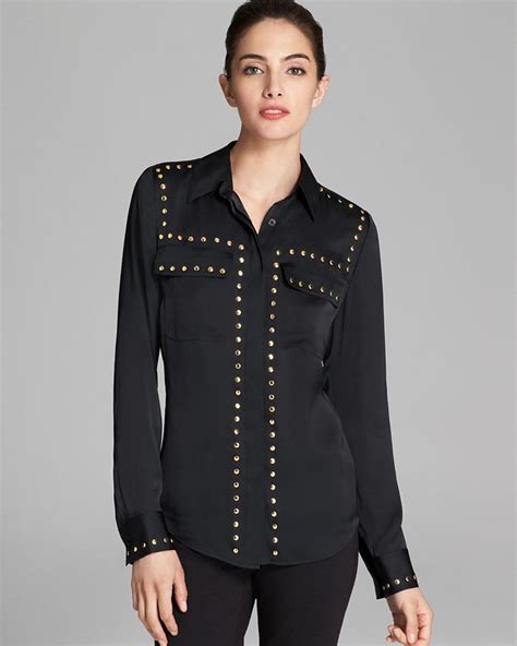 michael kors shirts women|michael kors women's ruffled shirts.